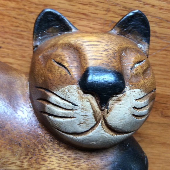 Vintage Hand Carved Wooden-Shelf Cat😺 - Picture 12 of 13